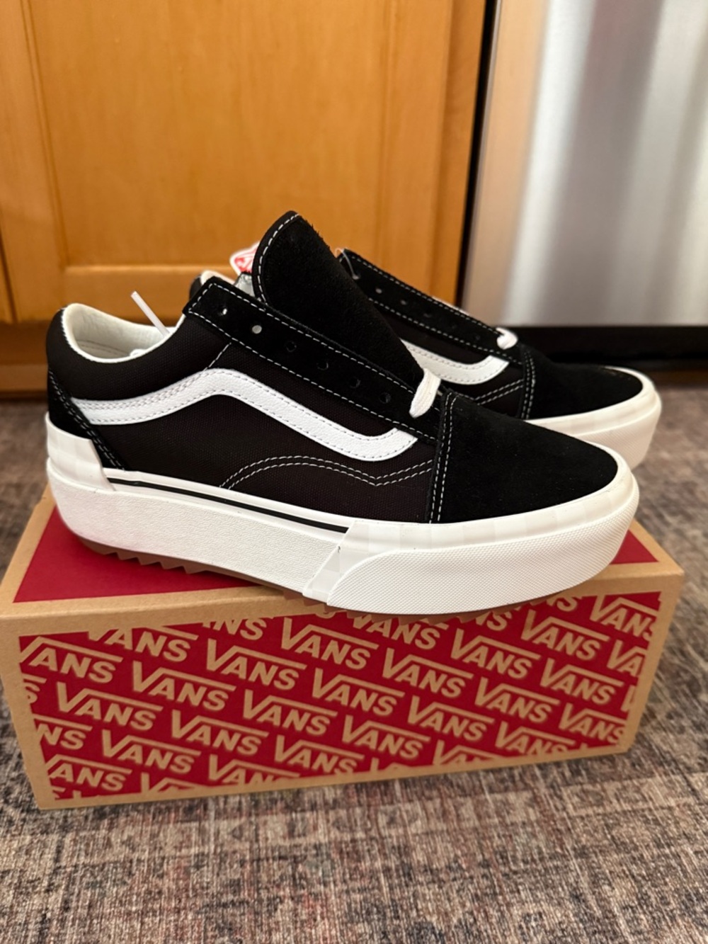 Vans Old Skool Stacked - Suede & Canvas, w. Checkered Detail 7.5W